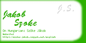jakob szoke business card